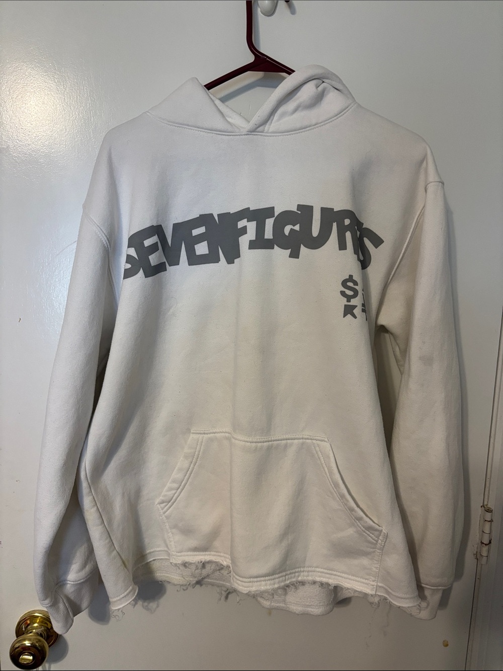 White Graphic Pullover Hoodie - Men's